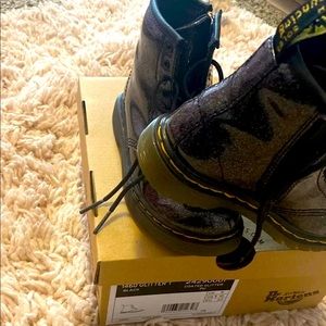 Dr Martens Girls Black Glitter Boots